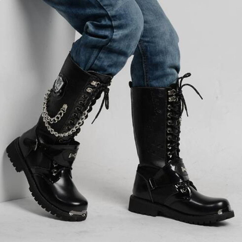 Luxury Men Motorcycle Boots Mi - đánh giá và giá Motorcycle Chain