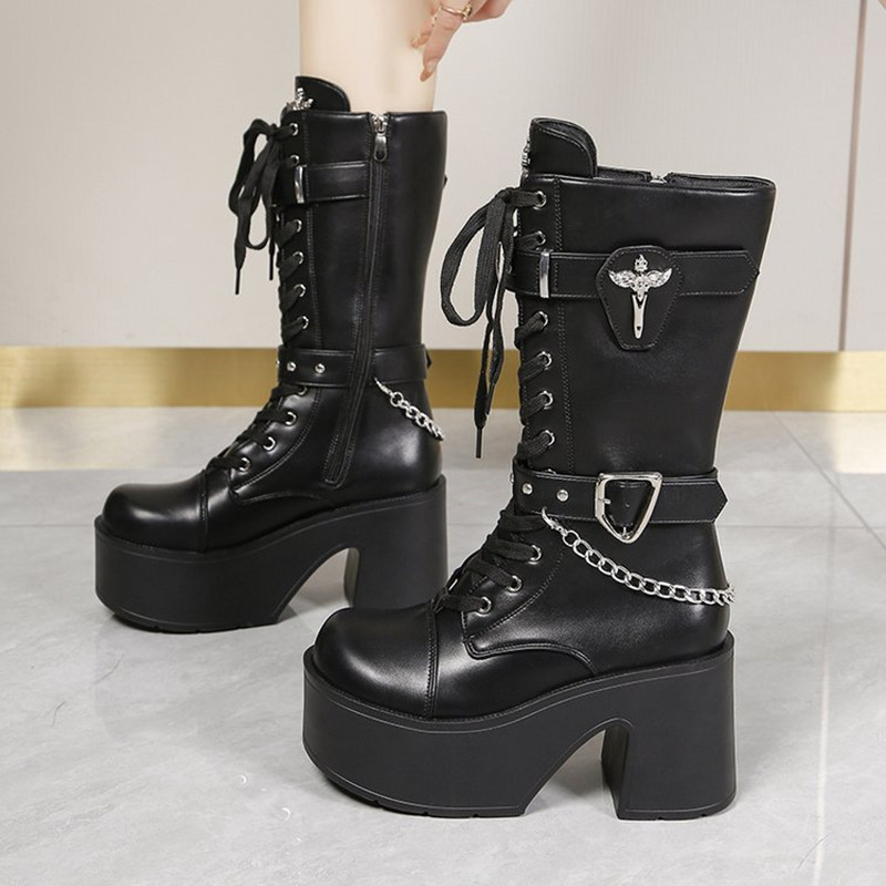 Goth Platform Chunky High Heel - đánh giá và giá Motorcycle Chain